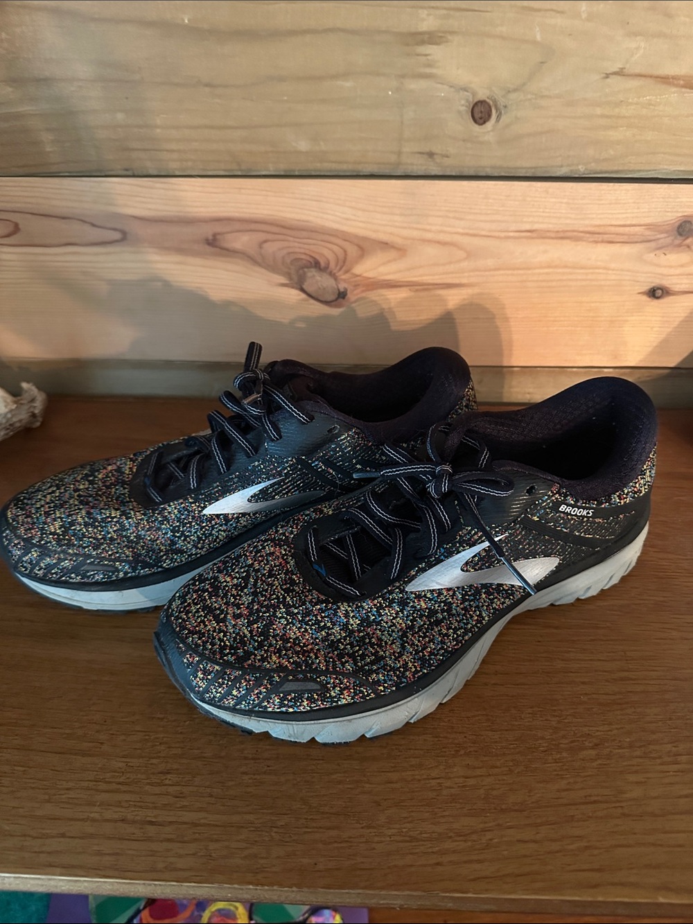 Brooks Black Multicolor Speckled Running Sneakers